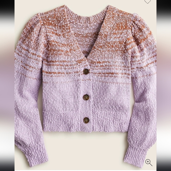 J Crew Reversible Space-Dyed Cardigan Sweater in Dusty Mauve S - Picture 4 of 17